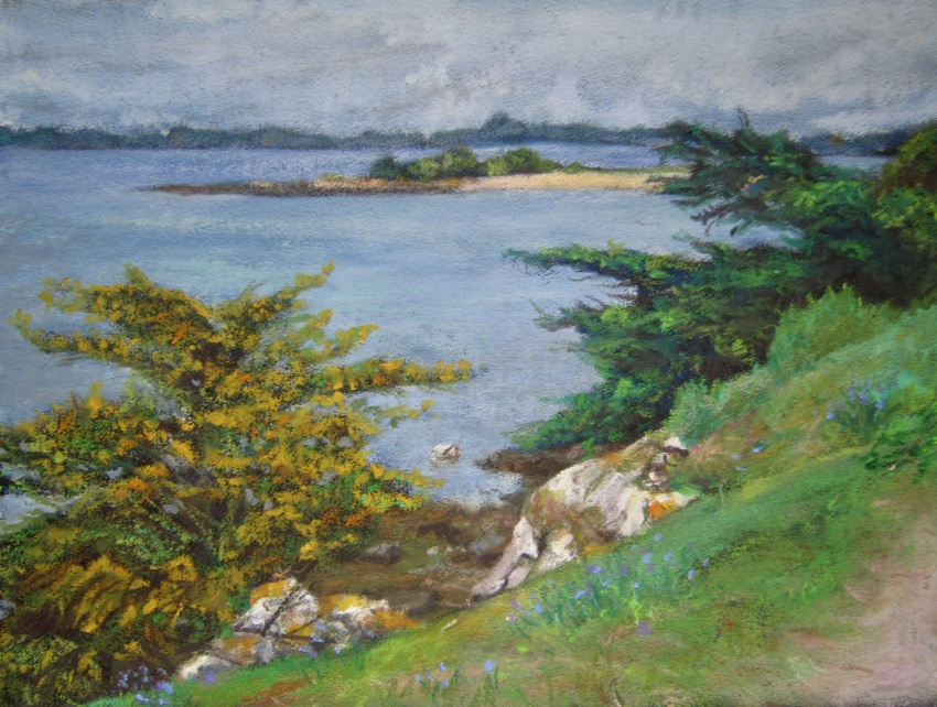 Vue de Lious, île d'Arz - 20x15cm (Collection privée)